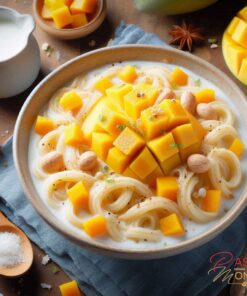 Sweet Pasta with Coconut Milk and Mango